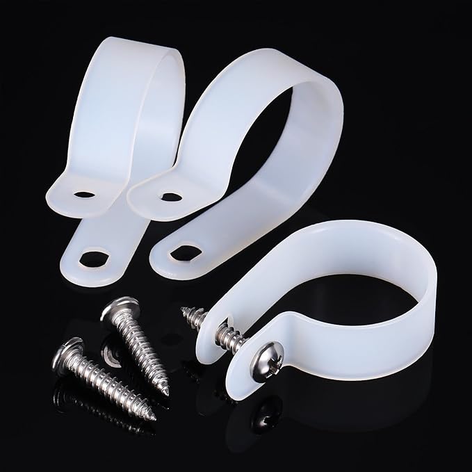 Hicarer 50 Pack R-Type Cable Clip Wire Clamp, Nylon Screw Mounting Cord - Image 4