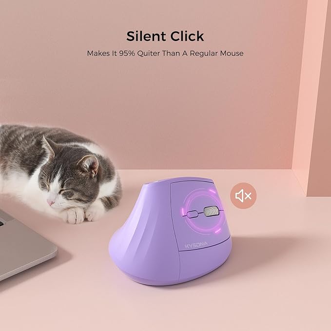 57° Ergonomic Wireless Tower Mouse, Vertical Quiet Ergo Mouse, 7 Buttons - Image 6