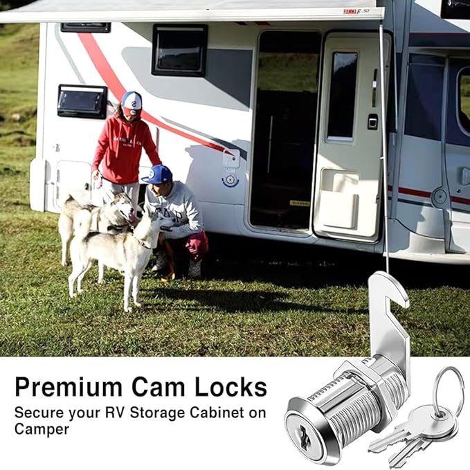 Cabinet Cam Locks Keyed Alike, 1-1/8'' Fits on7/8'' Max Door Thickness - Image 6