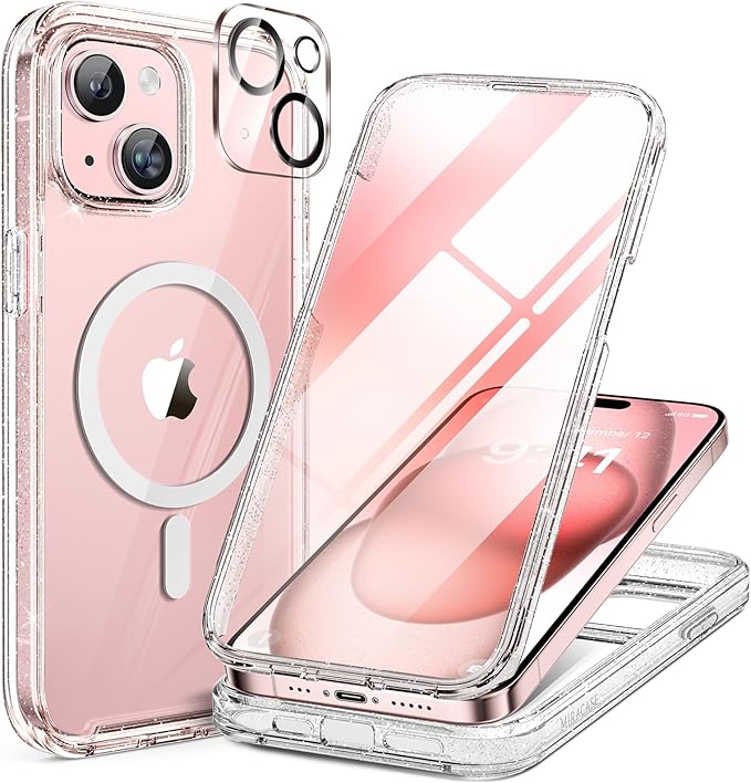 Miracase Glass Series for iPhone 15 Case Full-Body Magnetic Case by Miracase
