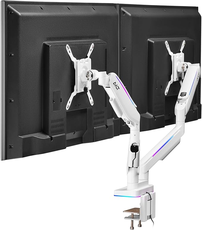 AVLT RGB Lights Dual 17”-43” Gaming Monitor Arm Desk Mount, Fits Two by AVLT-USA