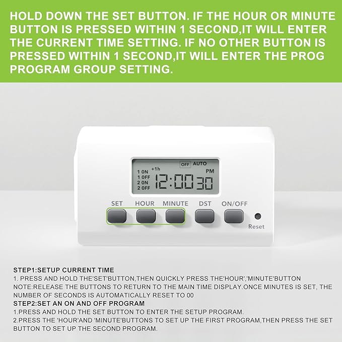 BN-LINK Digital Timer Outlet Indoor, 24 Hour Light Timer Easy Programmable - Image 8