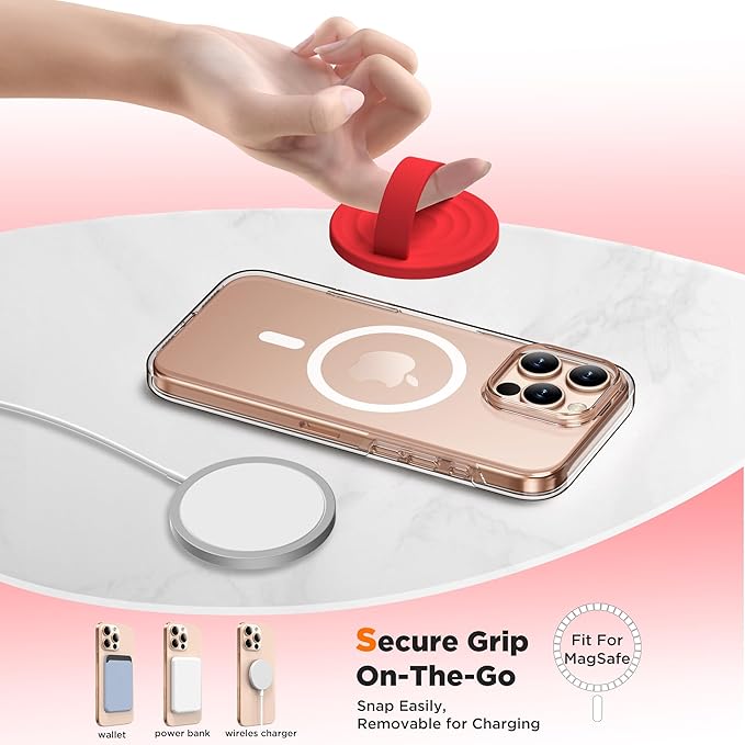 Magnetic Phone Ring Grip Holder, Silicone Finger Loop Grip, Compatible - Image 4