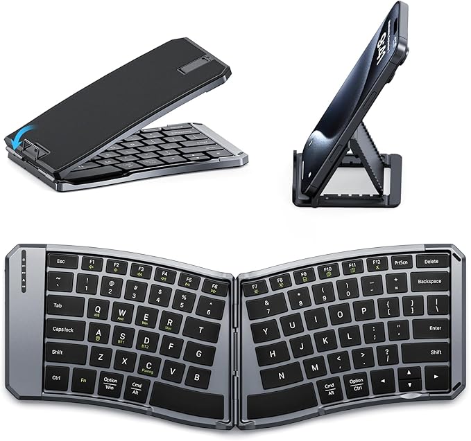 MoKo Ergonomic Foldable Keyboard, Split Portable Folding Bluetooth Keyboard by MoKo