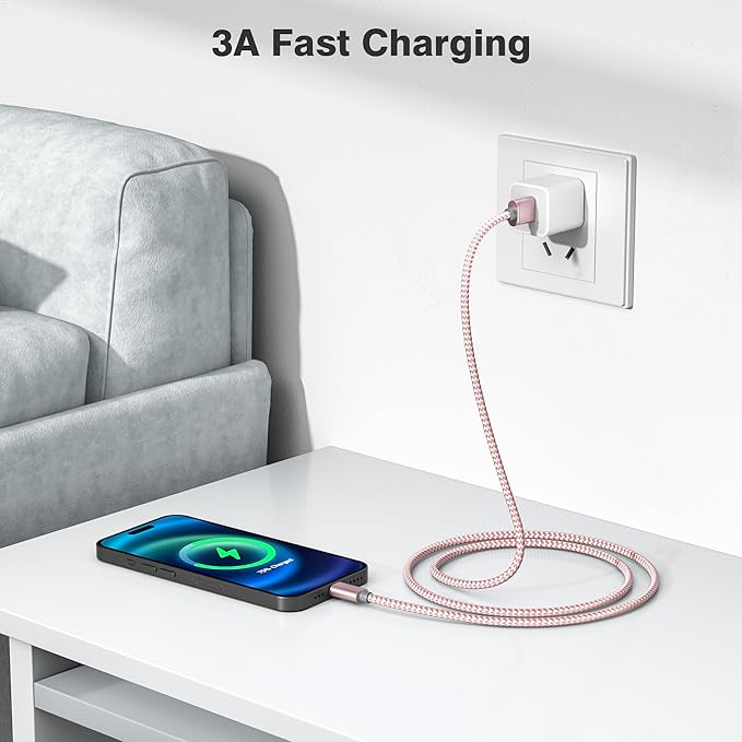Elebase USB Type C Charging Cable 1.5/3.3/6.6FT 3 Pack, USBC Car Charger Cord - Image 5