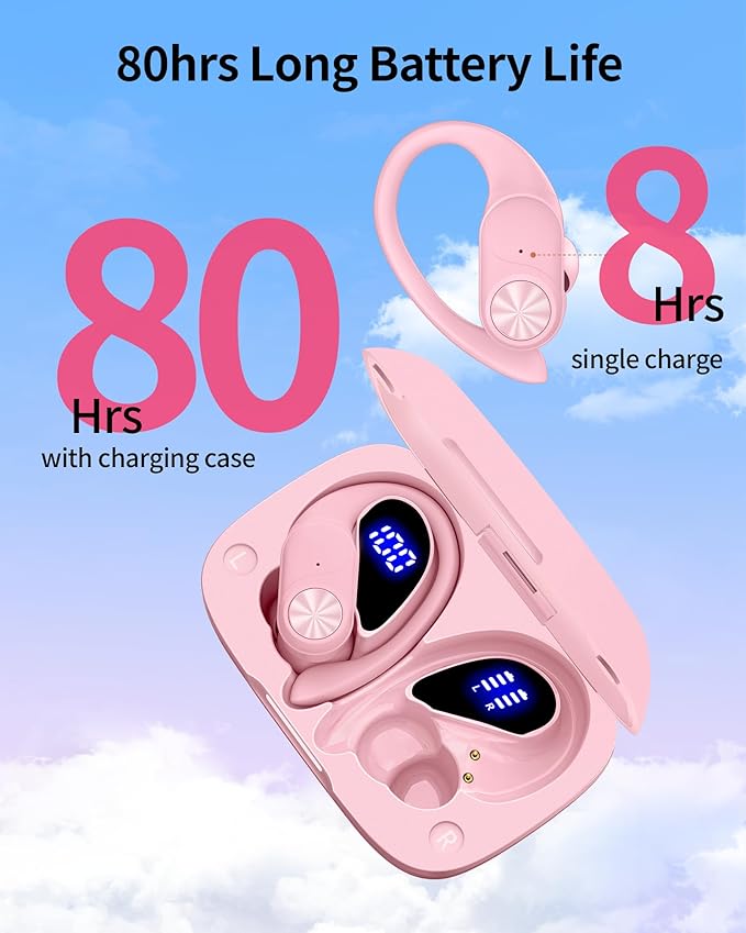 PocBuds Bluetooth Headphones Wireless Earbuds 80hrs Playtime Wireless Charging - Image 2