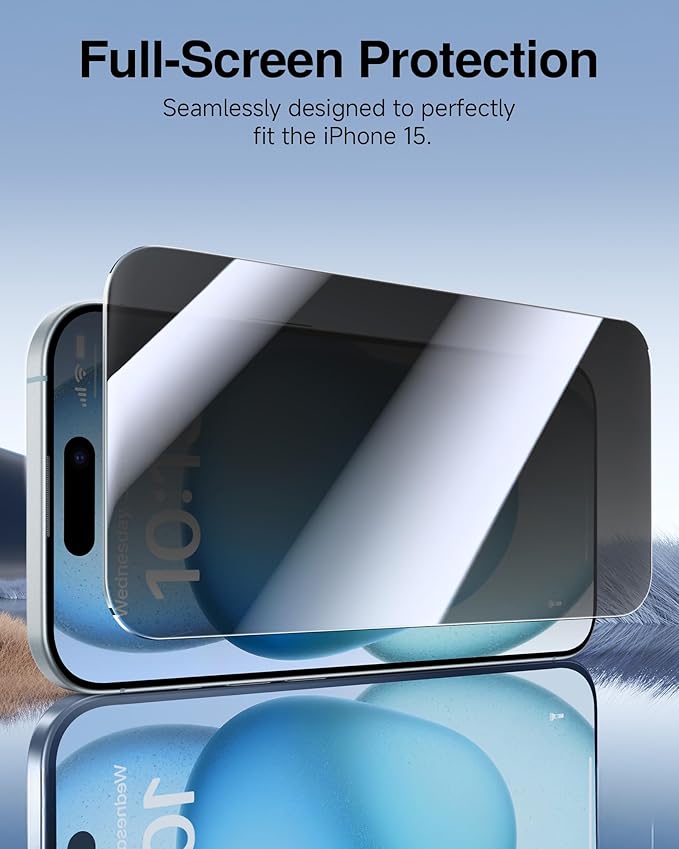 SMARTDEVIL 2 Pack for iPhone 15 Privacy Screen Protector, Military Grade - Image 7