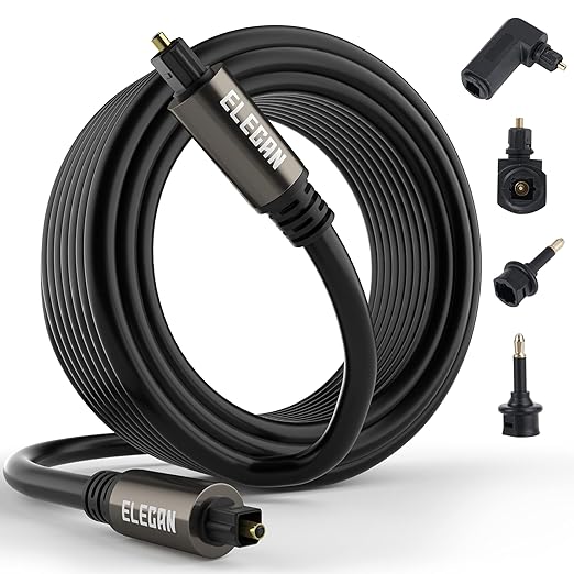 Elecan Optical Audio Cable 150 Ft Digital Audio Toslink Cable Cord-Fiber by Elecan