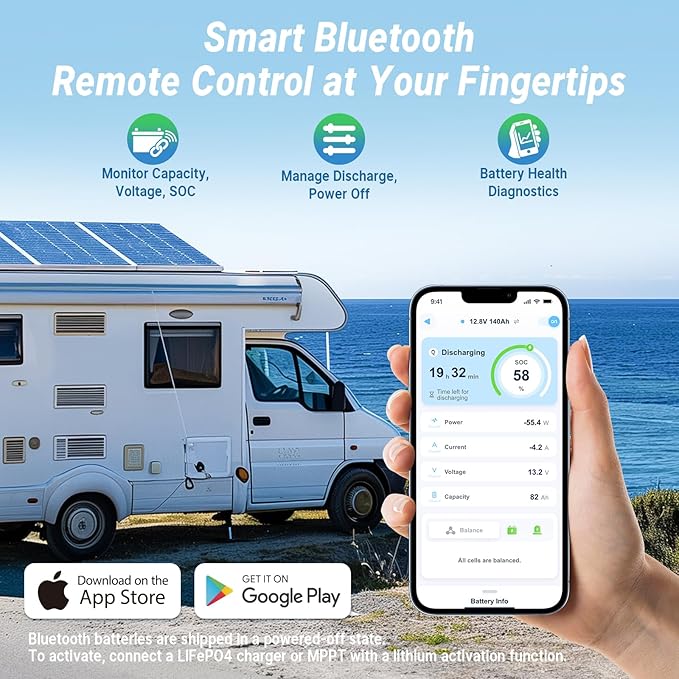 Redodo 12V 140Ah LiFePO4 Battery Group31, 10-Year Lifespan, 150A BMS & - Image 3