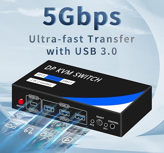 Dual Monitor Kvm Switch 2 Monitors 2 Computers HDMI 4k@60HZ, USB3.0. kvm - Image 8