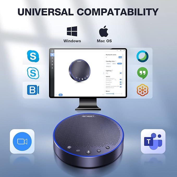 EMEET Bluetooth Speakerphone M3, Zoom Certified 4 AI Mics 360°Voice Pickup 18H - Image 9