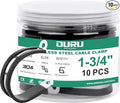 10pcs 1-3/4 Inch Stainless Steel & Rubber Coated Cushioned Insulated Cable by OURU