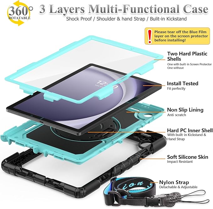 SEYMAC stock Case for Samsung Galaxy Tab A9 8.7'', Full-Body Drop Protection - Image 8