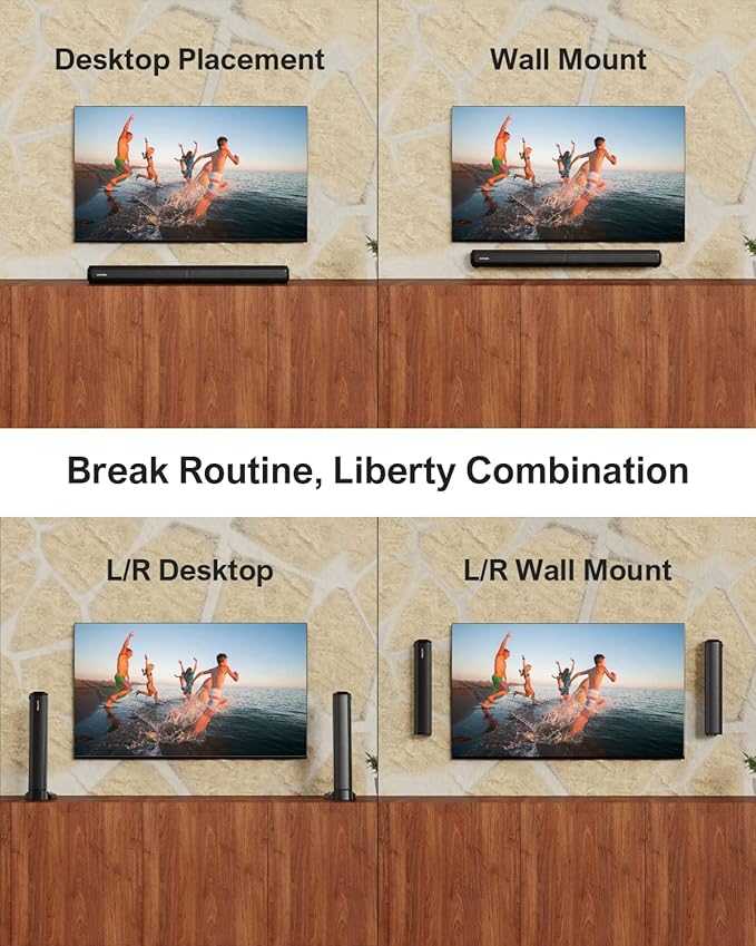 ULTIMEA 2.2ch Sound Bar for TV, Peak Power 100W, 2-in-1 Detachable Bluetooth - Image 8