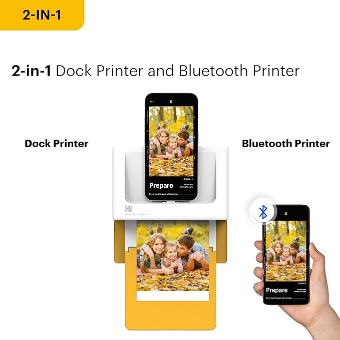 KODAK Dock Plus 4PASS Instant Photo Printer, 4x6 inches, 50 Sheets Bundle - Image 3