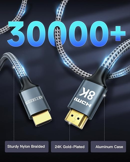 ARISKEEN 8K HDMI Cable 20FT, 48Gbps High Speed HDMI 2.1 Cable, 8K 60Hz - Image 6