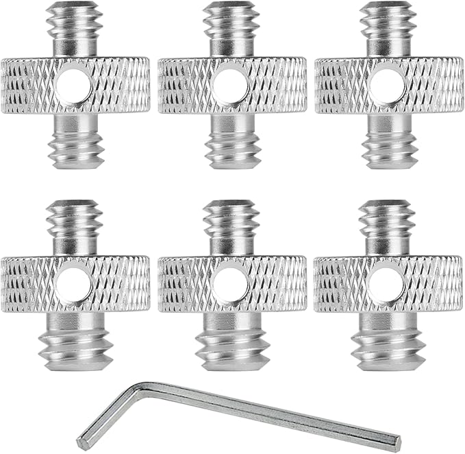 Camera Mount Screw 1/4" Male to 1/4" Male & 1/4" to 3/8" Tripod Screw Adapter by Rigych