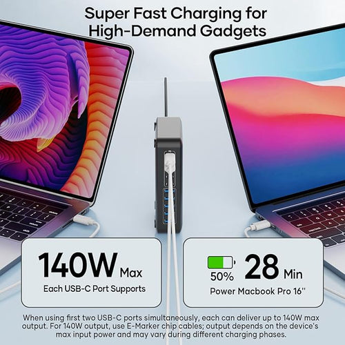 10 Ports USB C Charger Block, 450W USB Charging Station - Image 2