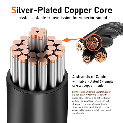 Premium HiFi IEM Cable with Mic – Silver-Plated 3.5mm to MMCX Cord - Image 4