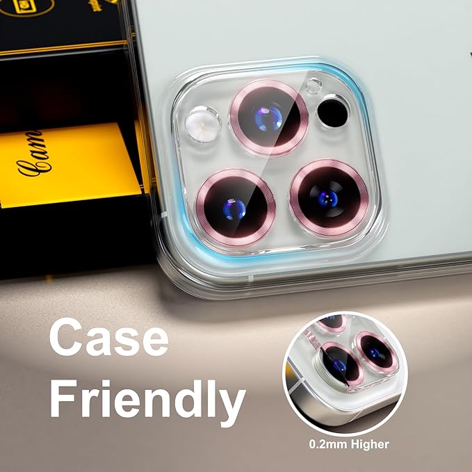 beuxece for 6 Pack iPhone 16 Pro/iPhone 16 Pro Max Camera Lens Protector 9H - Image 6