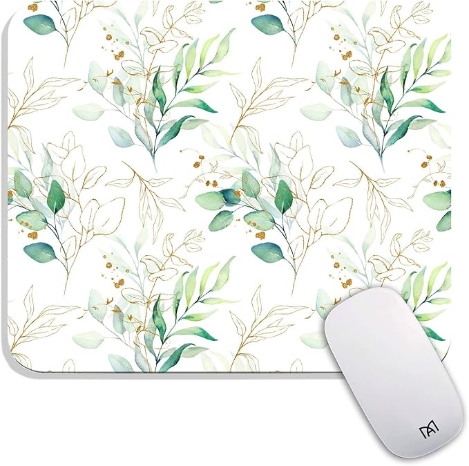 Square Mouse Pad Pretty Leaves, Personalized Premium-Textured Custom Mouse Mat by Armanza