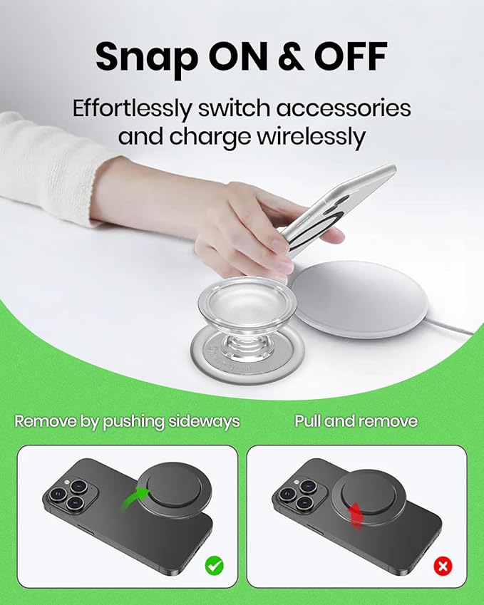 Solid Color Button Phone Grip – Minimalist Design, Durable and Lightweight - Image 6