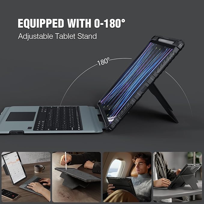 Nillkin iPad Air 13 inch Case Keyboard, Slide Camera Cover, iPad Pro 12.9 - Image 4