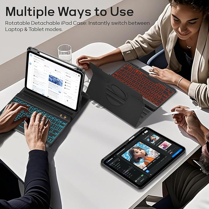 BLUTLOTUS Keyboard Case for iPad 9th/8th/7th Generation 10.2 Inch, 360° - Image 7