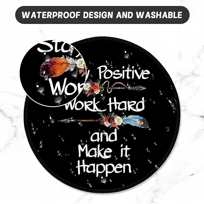 ITNRSIIET Round Mouse Pad with Stitched Edge Premium-Textured Waterproof - Image 5