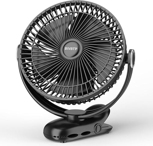 12000mAh Clip on Fan 30H Longest Runtime, 8in Portable Fan Rechargeable by BIVBTP