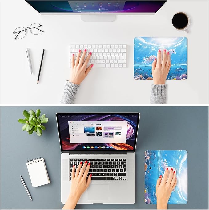 ITNRSIIET Mouse Pad Non-Slip Rubber Base Smooth Surface Stitched Edges - Image 2