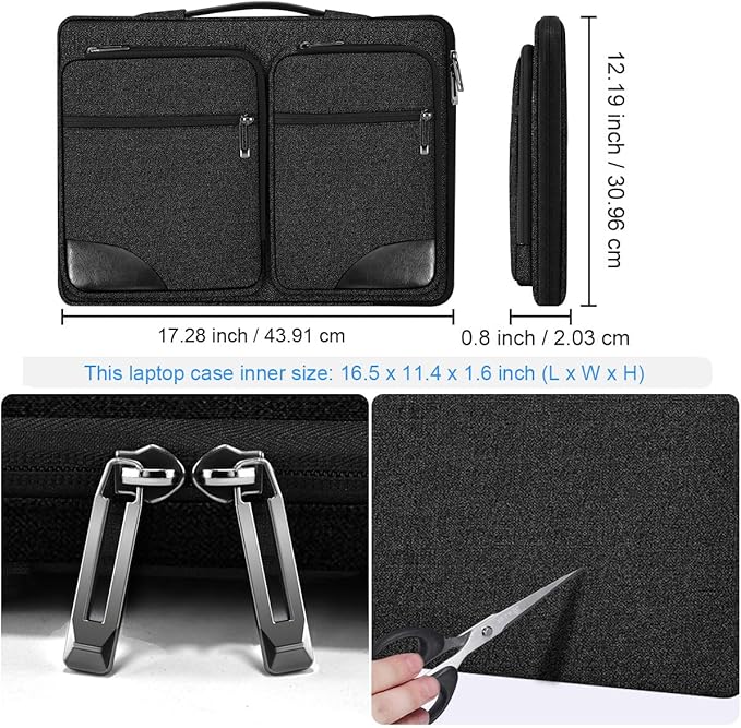 ZINZ Laptop Case 17 17.3 inches Sleeve Slim Briefcase Spill-Resistant Handbag - Image 2