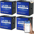 DC HOUSE 12V 165Ah 4Pack LiFePO4 Deep Cycle Battery, Safer Metal Shell by DCHOUSE