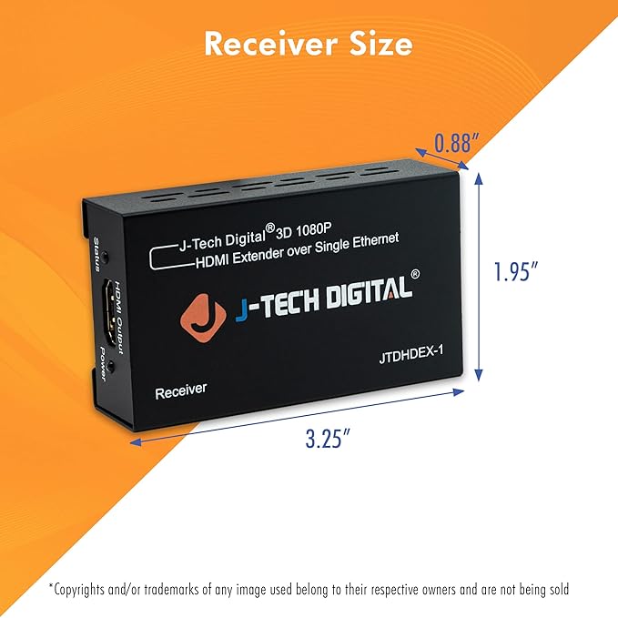 J-Tech Digital HDMI Extender 1080P 60Hz Over Single CAT 5e/6 Up to 200ft. | - Image 4