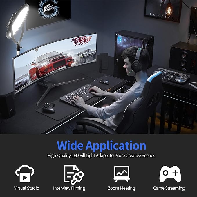 GVM Desk Mount LED Video Light, Bi-Color Professional Light - Image 3