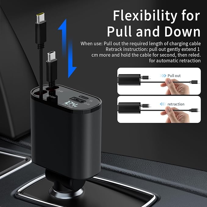 Retractable Car Charger Compatible - Image 3