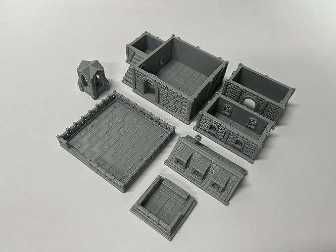 Paintable Tabletop Miniature Building Terrains Compatible - 18mm/28mm Scale - Image 7