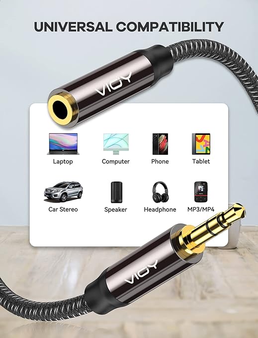 VIOY Headphone Extension Cable 15 FT, 3.5 mm Male to Female Stereo Audio Cable - Image 3