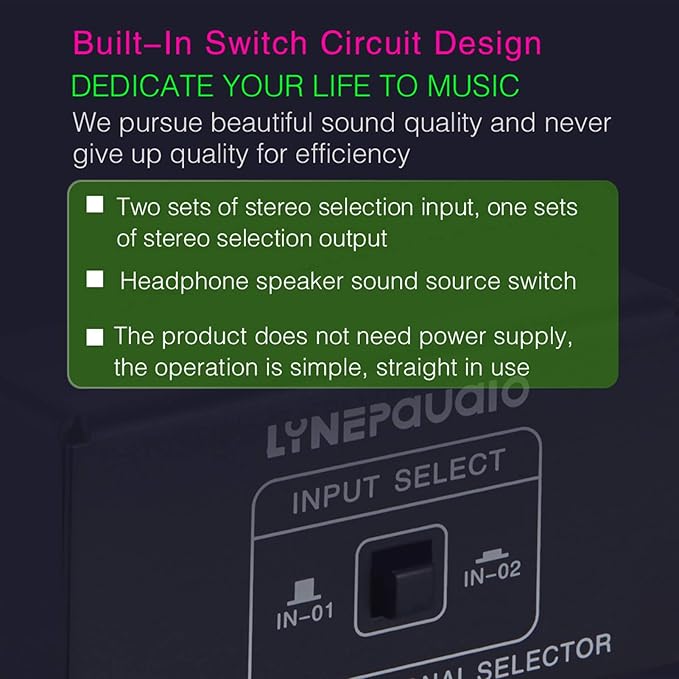 Audio Switcher RCA 2 in 1 Out/1 in 2 Out A/B Switch Stereo Audio Splitter Box - Image 2