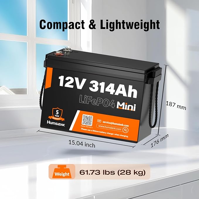 12V 300Ah LiFePO4 Lithium Mini Battery, Max. 4019Wh Energy, 15000+ Deep Cycles - Image 5