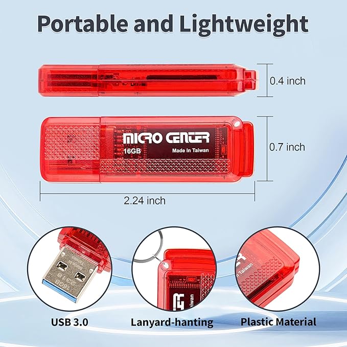 INLAND Micro Center SuperSpeed 10 Pack 16GB USB 3.0 Flash Drive Gum Size Memory - Image 6