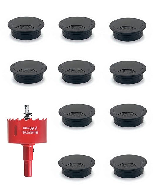 10 Pack Desk Grommet 50mm Bi-Metal Hole Saw Kit by Bicafa