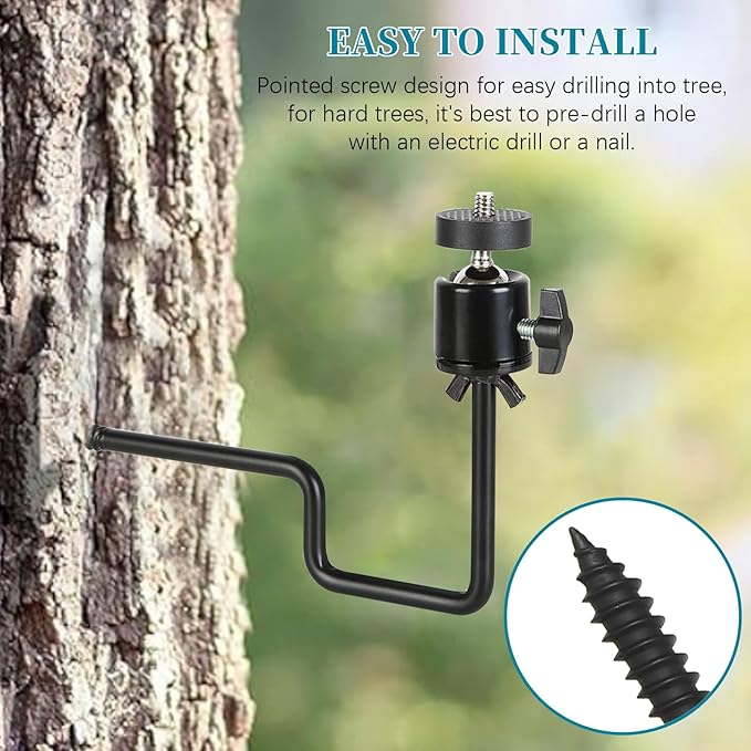 5Pcs Trail Camera Tree Mount, 1/4" x 20 Screw 360° Rotatable Interface Screw - Image 3