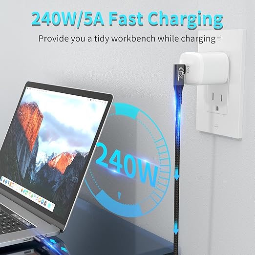 USB4 Cable, with Thunderbolt 4, 240W Charging, 40 Gbps Data Cable, 8K @ 60Hz HDR - Image 3