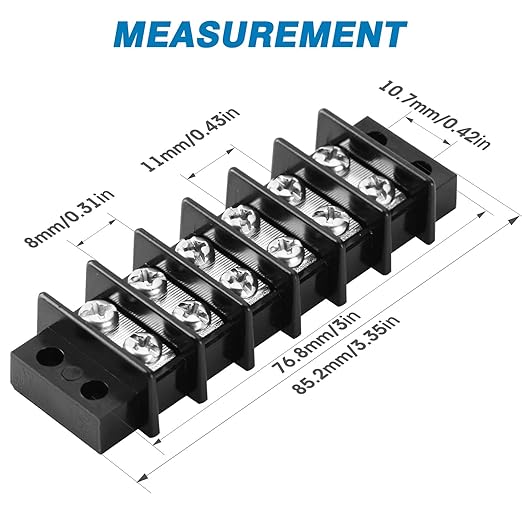 GLOSO Terminal Blocks Double Row Stainless 11 mm Pitch TBC, Marine Grade - Image 2