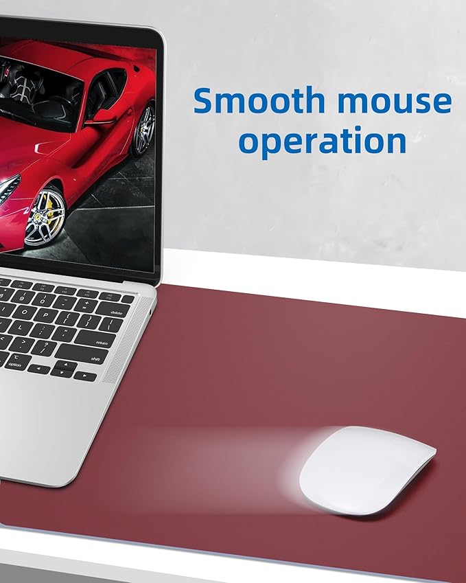 Leather Desk Pad Protector, Mouse Pad, Office Desk Mat, Non-Slip PU Leather - Image 5