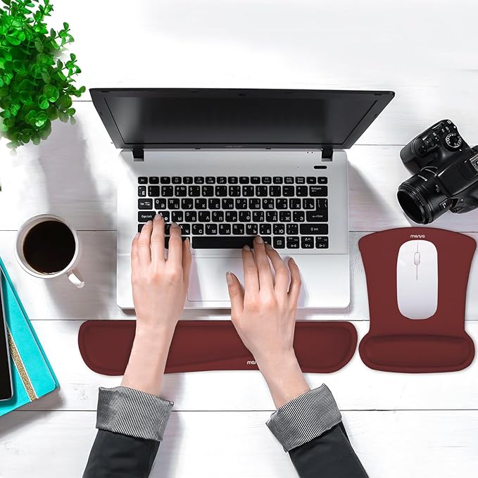 MOSISO Wrist Rest Support for Mouse Pad & Keyboard Set, Ergonomic Mousepad - Image 2