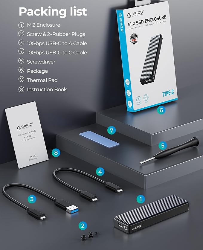 ORICO M.2 NVMe/SATA SSD Enclosure - Image 8