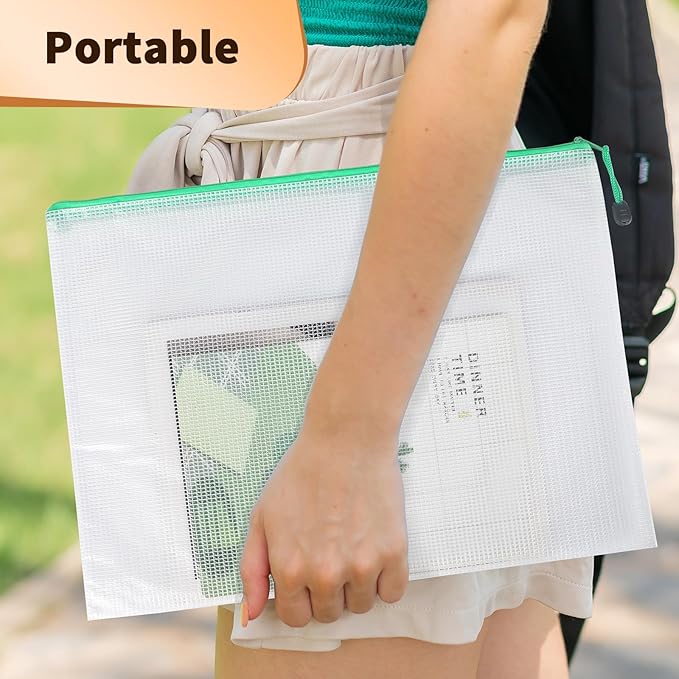 Umriox Zipper Mesh Document Pouch, 16.9x12.4 in, Waterproof Zipper Pouches - Image 7