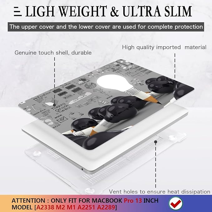 CISSOOK Creative Bulb Case for MacBook Pro 13 Inch 2025-2020 Release A2338 - Image 4